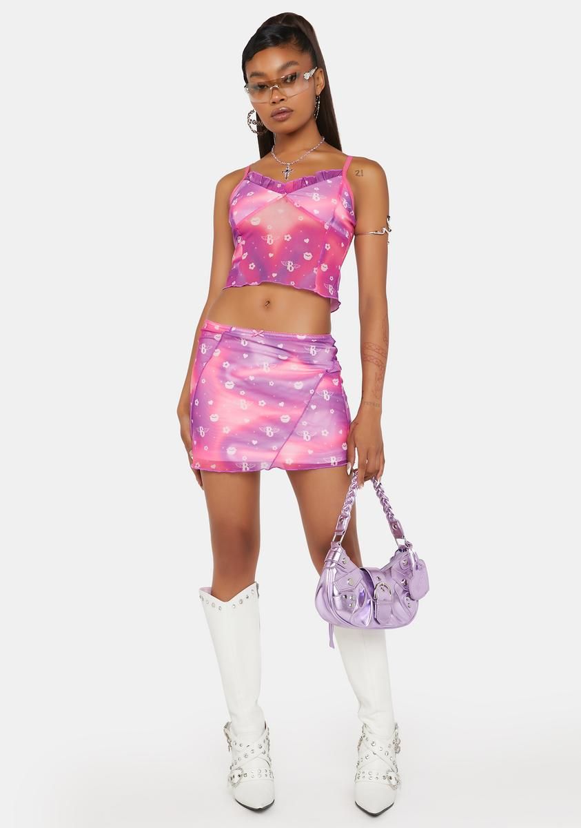x Bratz Swirl Print Mesh Mini Skirt sold by Dolls Kill product image thumbnail 3