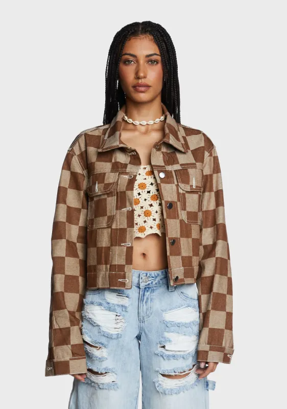 Checked Out Crop Jacket sold by Dolls Kill