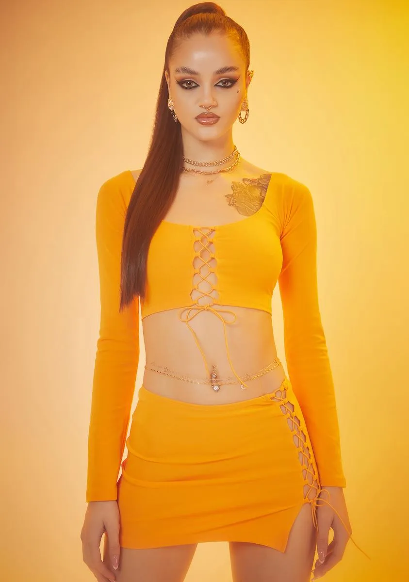 Burst Of Fun Lace-Up Mini Skirt sold by Dolls Kill product image thumbnail 2