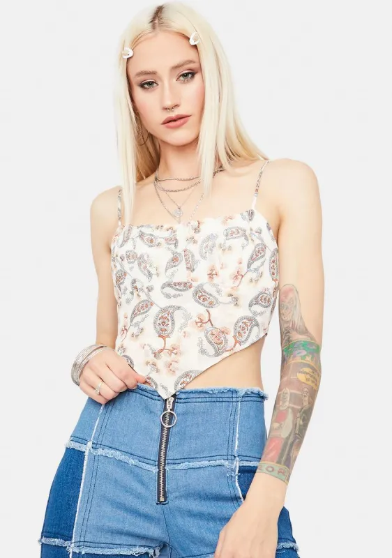 Finally Found You Paisley Crop Top sold by Dolls Kill