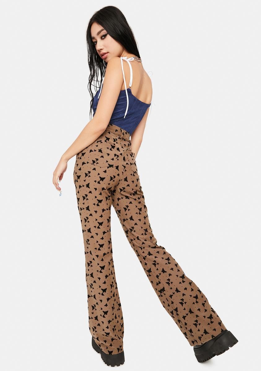 Brown Butterfly High Waist Pants sold by Dolls Kill product image thumbnail 4