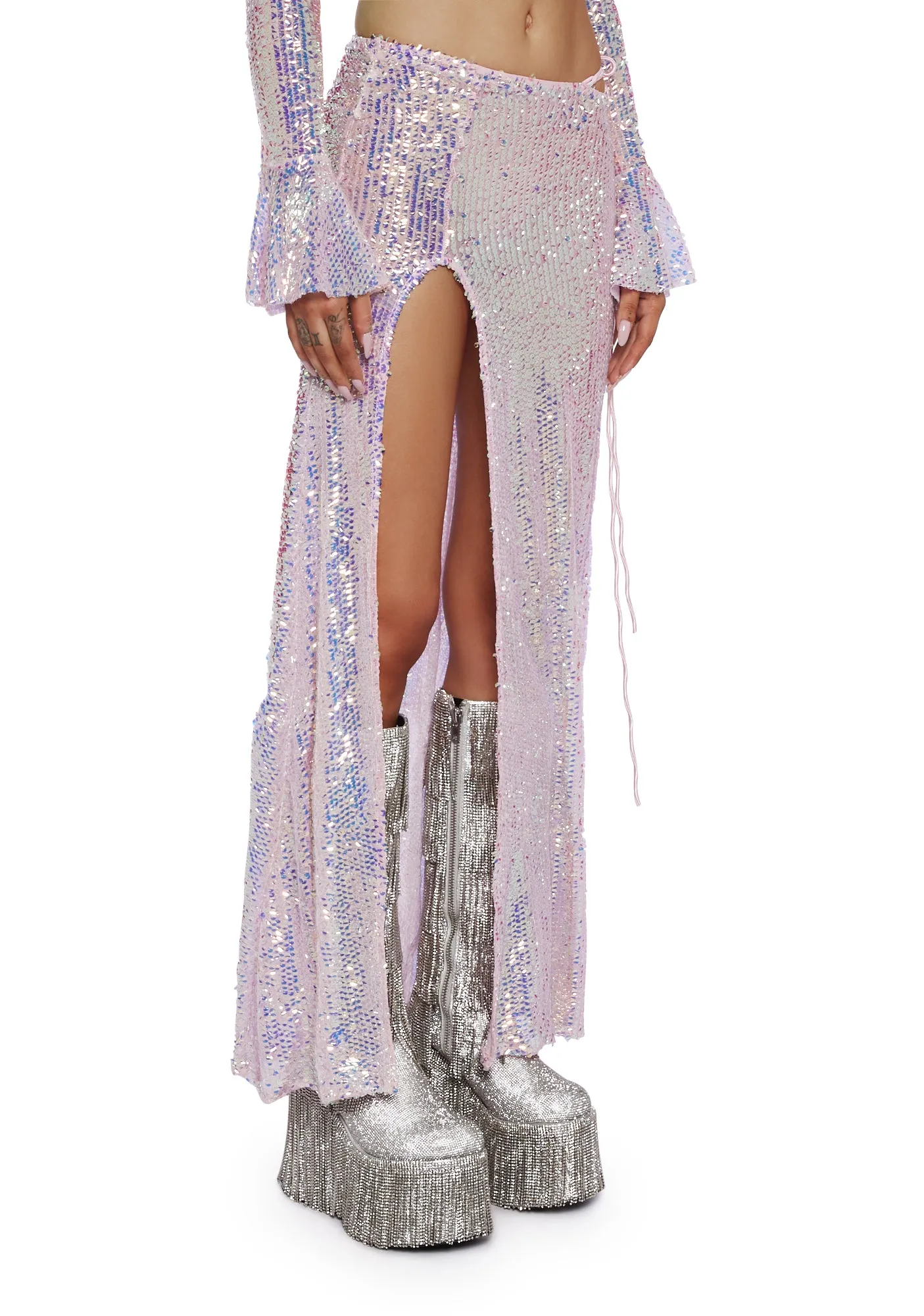 Ethereal Opulence Sequin Maxi Skirt sold by Dolls Kill product image thumbnail 3