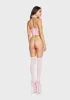 Light Pink Lavish Sheer Lace Underwire Waist Cincher Corset sold by Dolls Kill