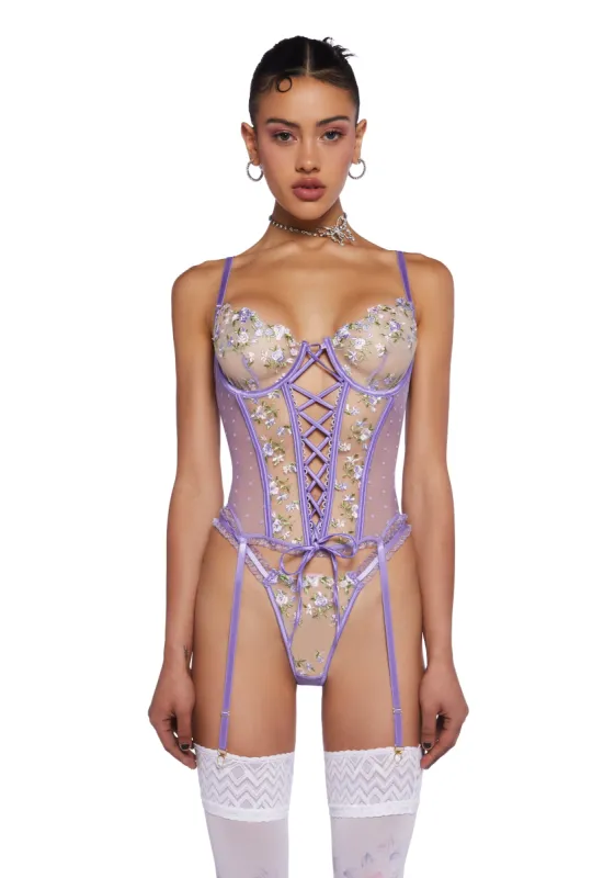 Bloom For You Lingerie Set - Lavender sold by Dolls Kill