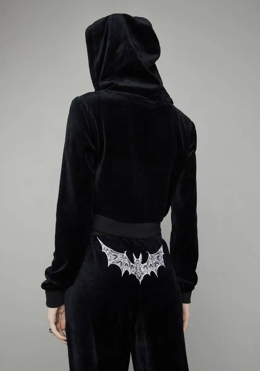 Winging It Velour Hoodie sold by Dolls Kill product image thumbnail 4