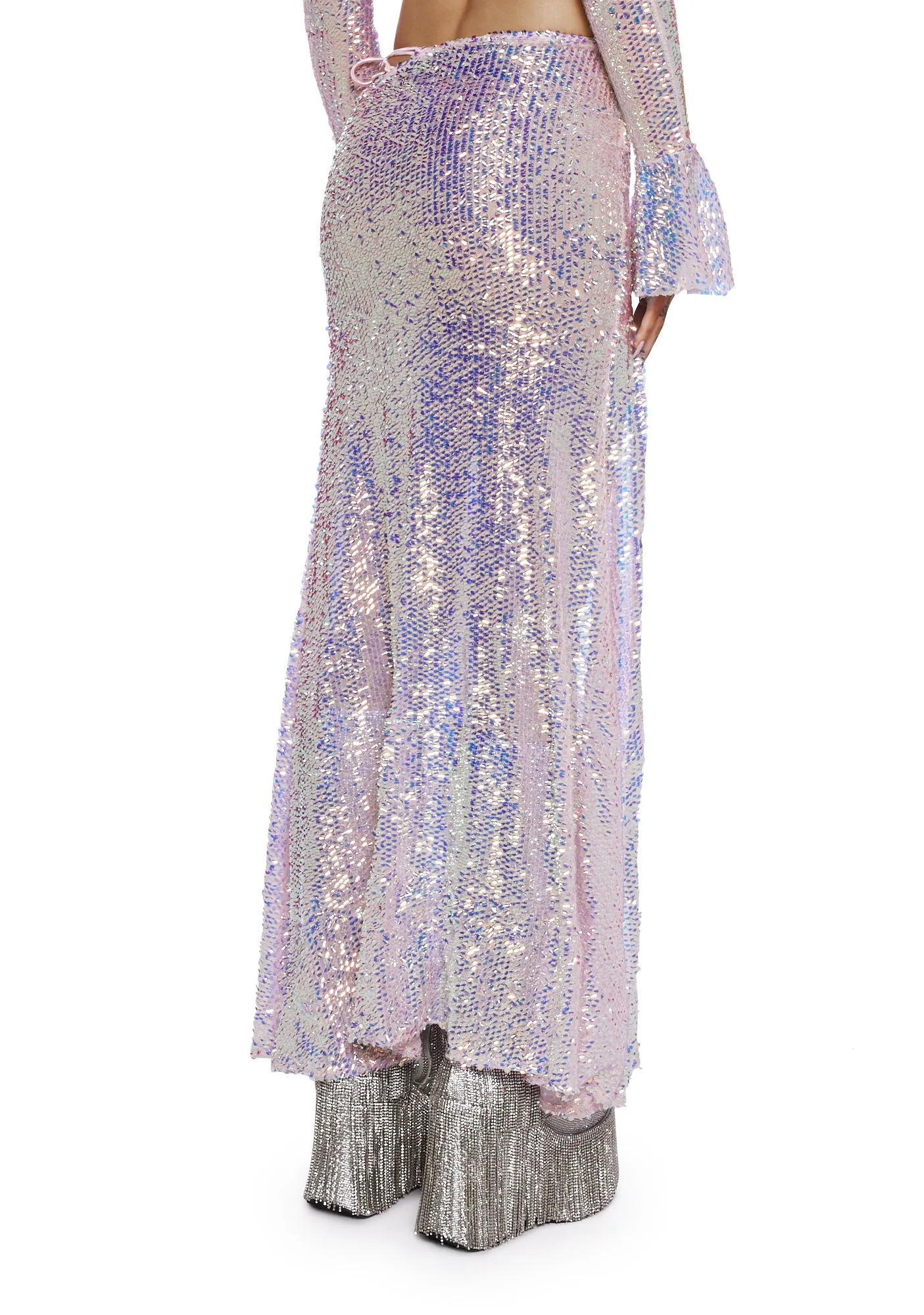 Ethereal Opulence Sequin Maxi Skirt sold by Dolls Kill product image thumbnail 4