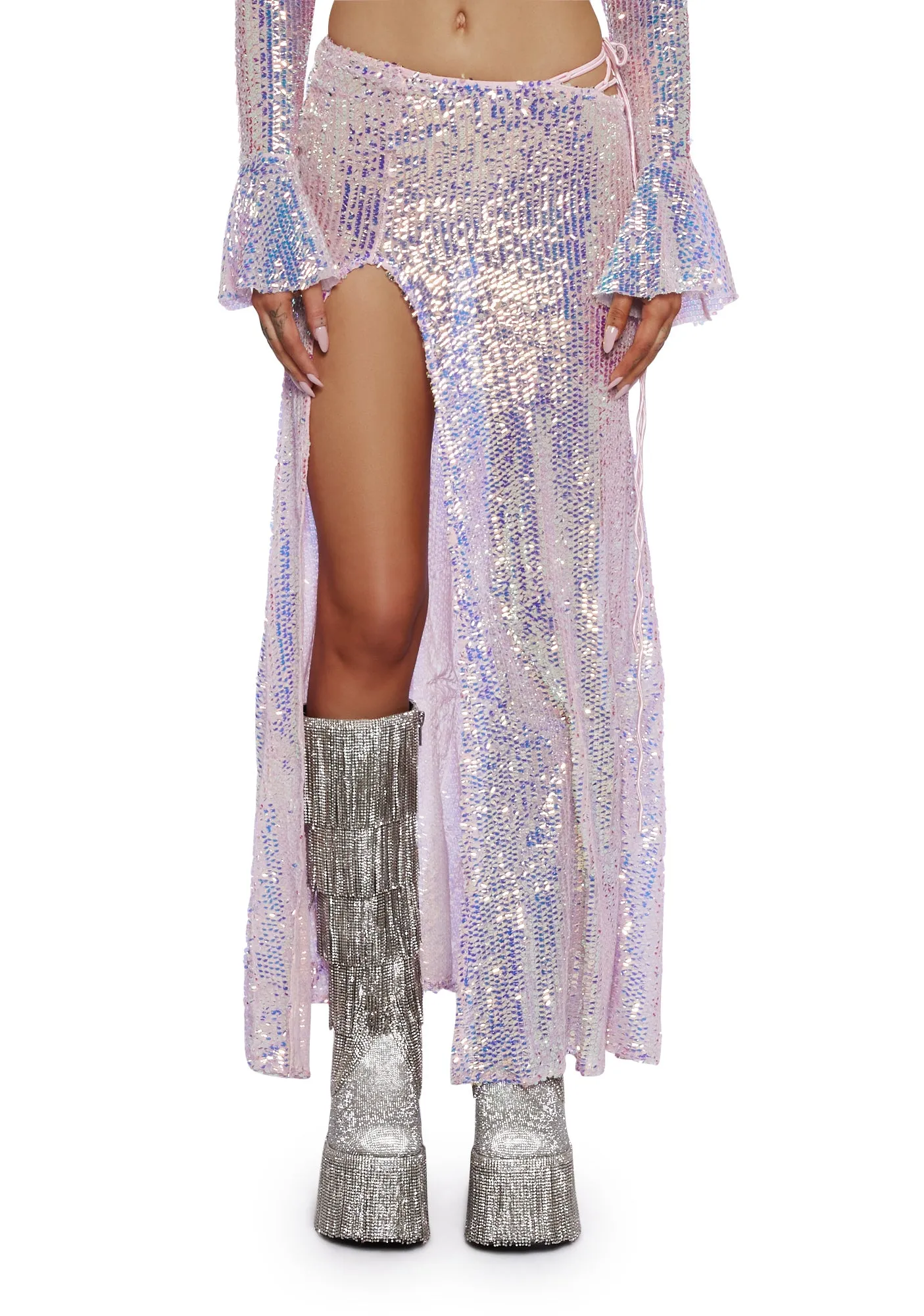 Ethereal Opulence Sequin Maxi Skirt sold by Dolls Kill