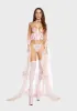 Light Pink Lavish Sheer Lace Underwire Waist Cincher Corset sold by Dolls Kill