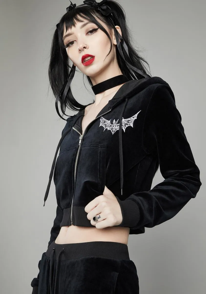 Winging It Velour Hoodie sold by Dolls Kill product image thumbnail 2