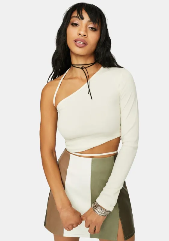 Style Icon One Shoulder Crop Top sold by Dolls Kill