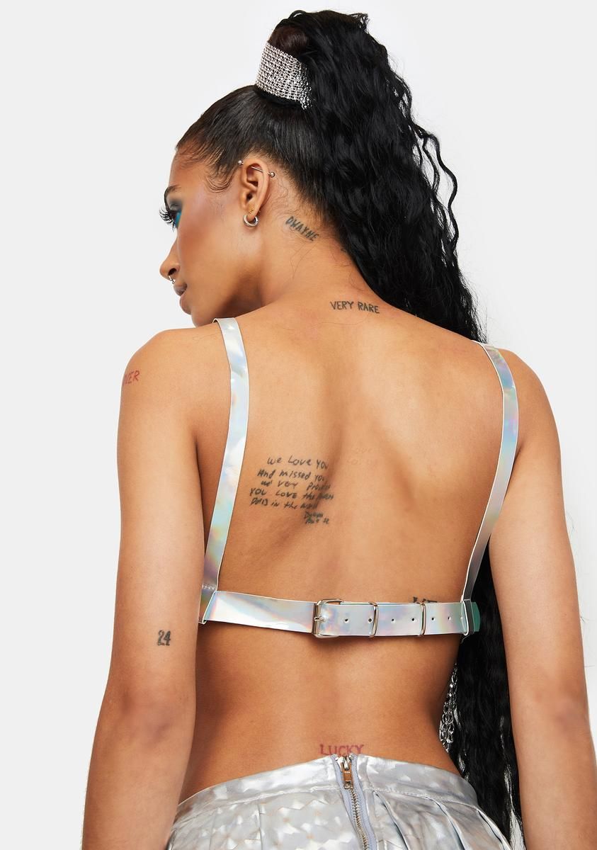 Burst Of Light Holographic Bra Top sold by Dolls Kill product image thumbnail 4