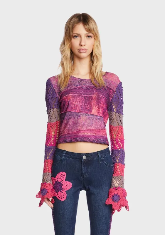 Under The Sun Crochet Top sold by Dolls Kill