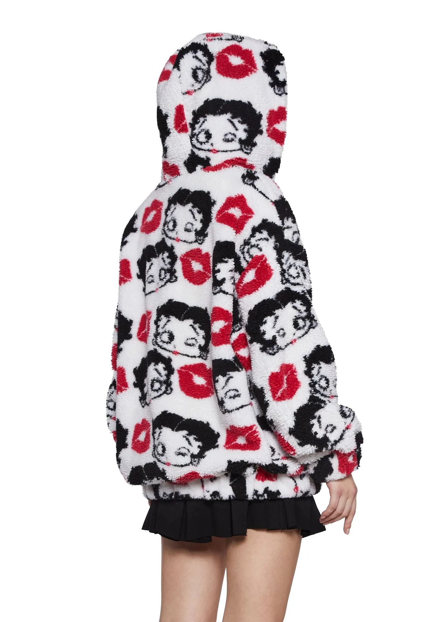 Boop-A-Licious Hooded Sherpa Jacket sold by Dolls Kill product image thumbnail 4
