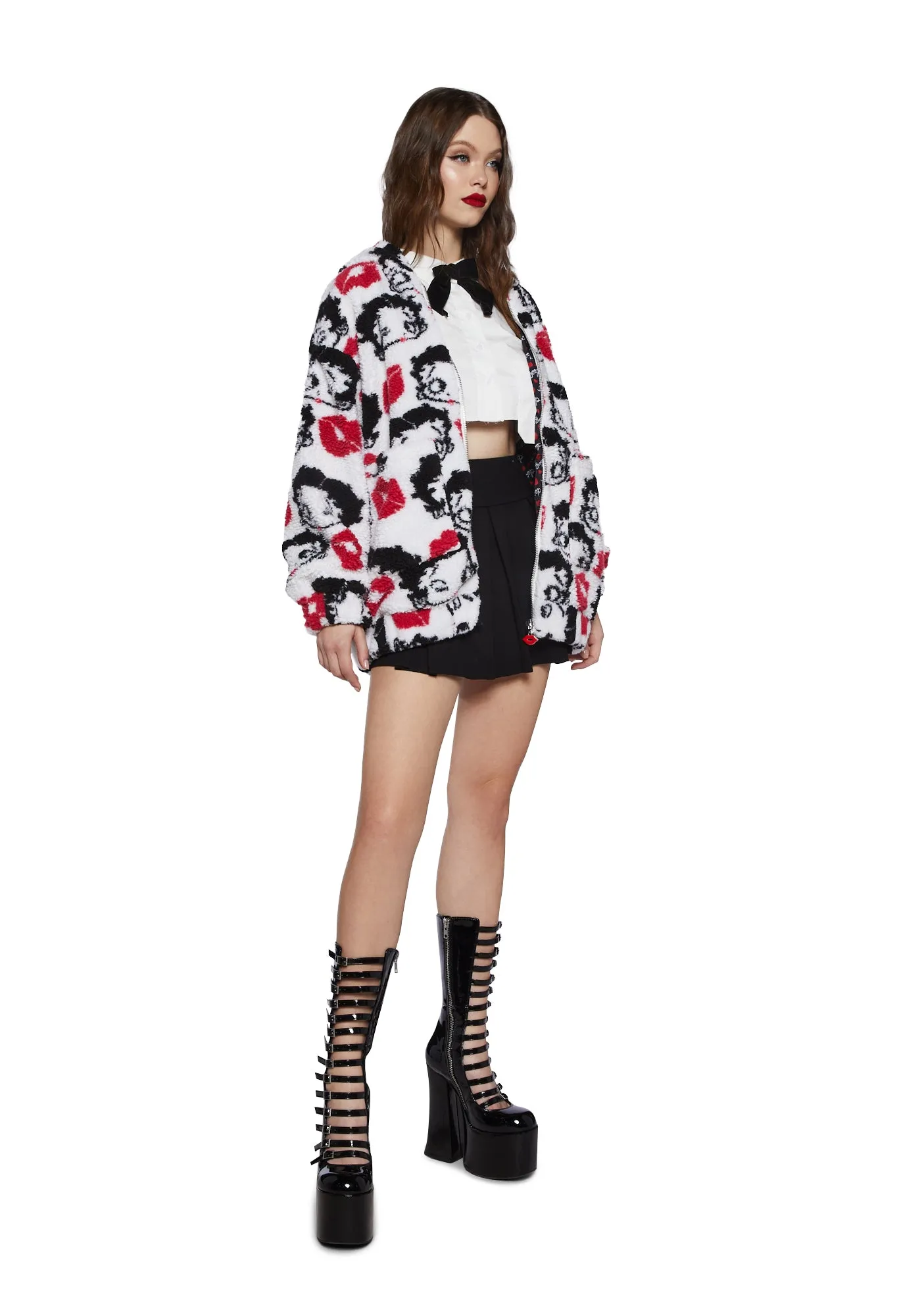 Boop-A-Licious Hooded Sherpa Jacket sold by Dolls Kill product image thumbnail 2