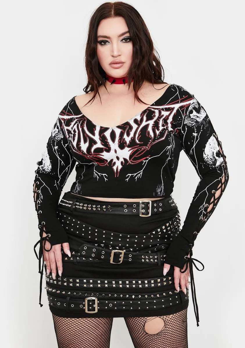 Total Helter Skelter Lace-Up Top sold by Dolls Kill