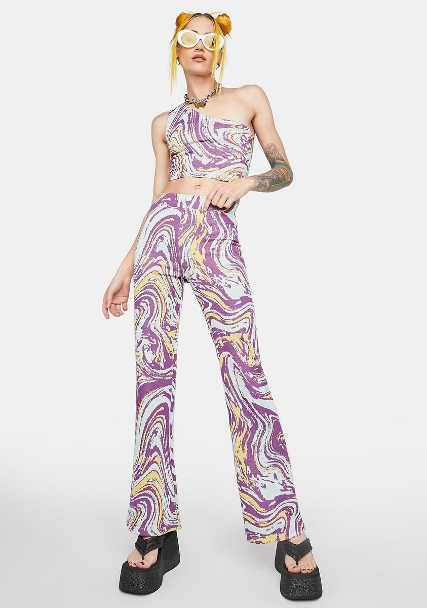Swirl Flared Trousers sold by Dolls Kill product image thumbnail 2