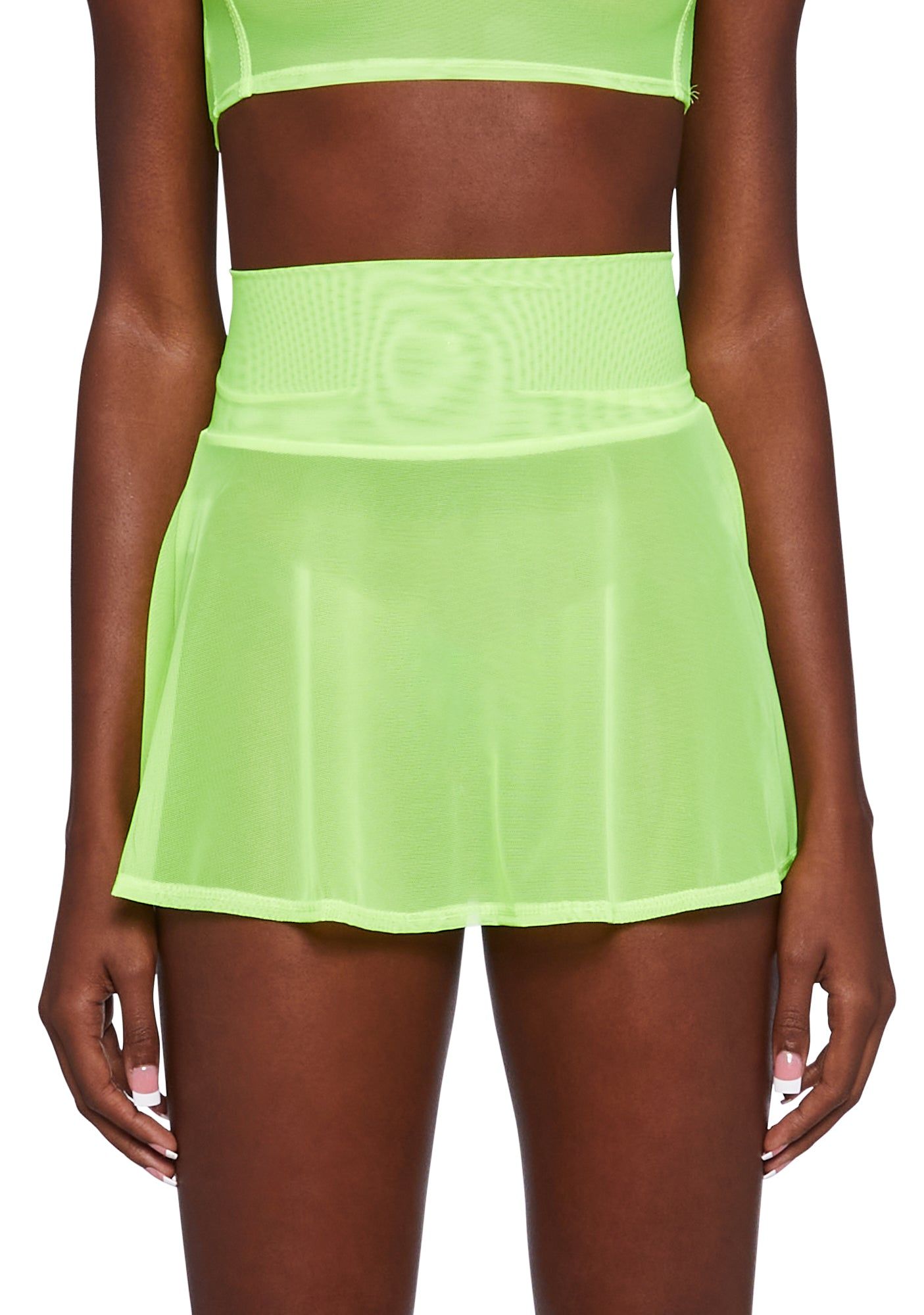 Mesh Skater Skirt - Neon Yellow sold by Dolls Kill product image thumbnail 5