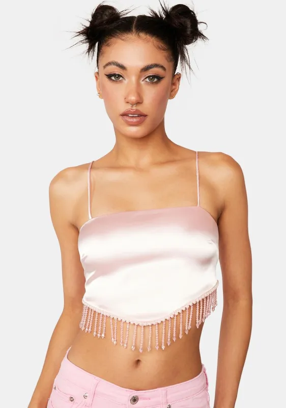 Beaded Satin Open Back Top sold by Dolls Kill