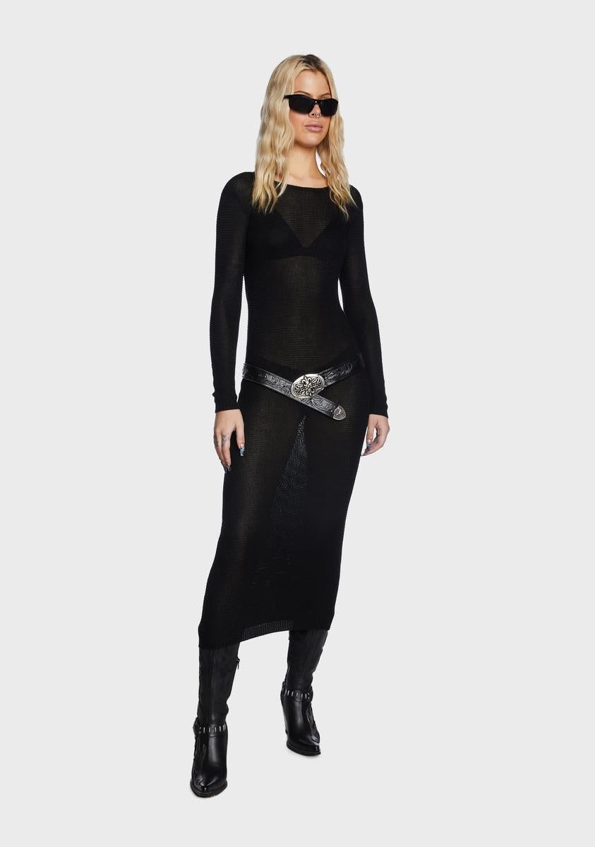 London Knitted Open Back Maxi Dress sold by Dolls Kill product image thumbnail 5