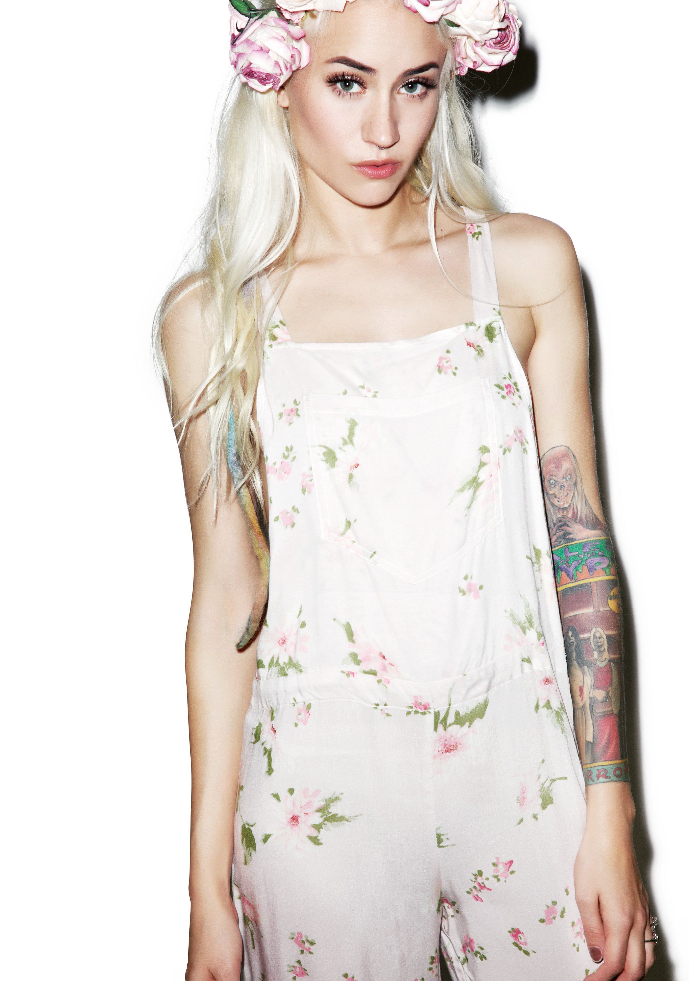 Pink Petals Long Overall Jumper sold by Dolls Kill product image thumbnail 2