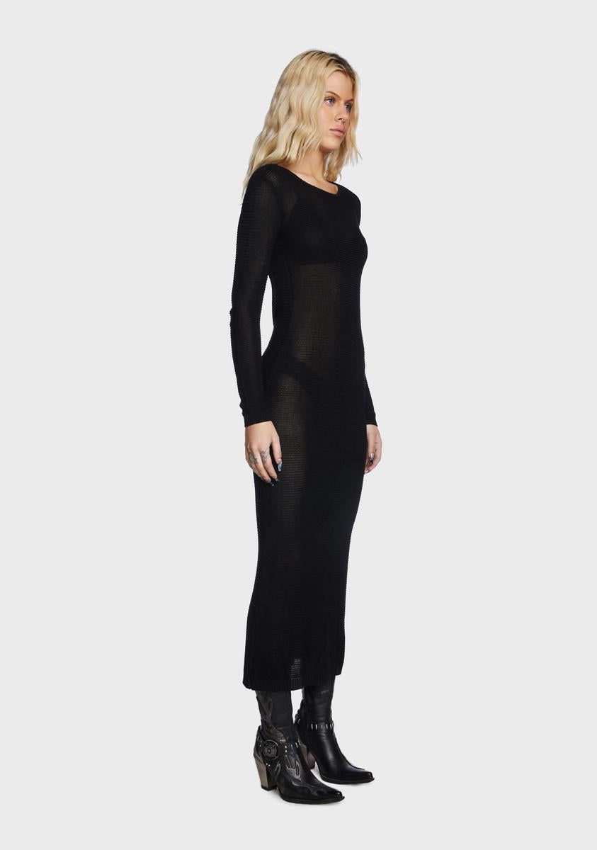 London Knitted Open Back Maxi Dress sold by Dolls Kill product image thumbnail 3