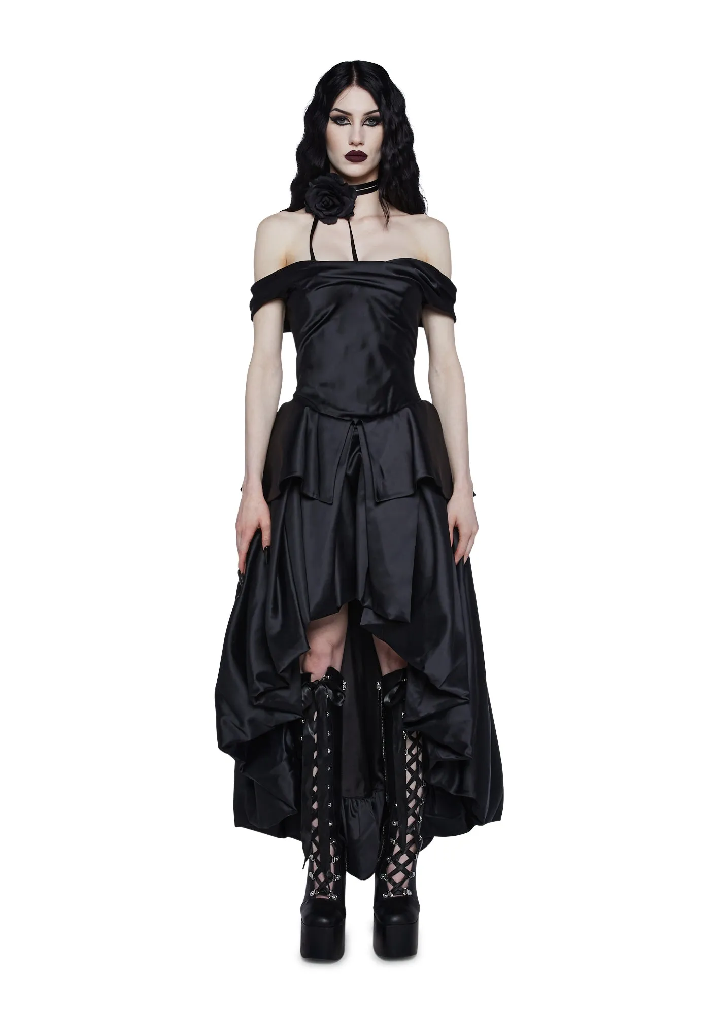 Gilded Shadows High-Low Dress sold by Dolls Kill