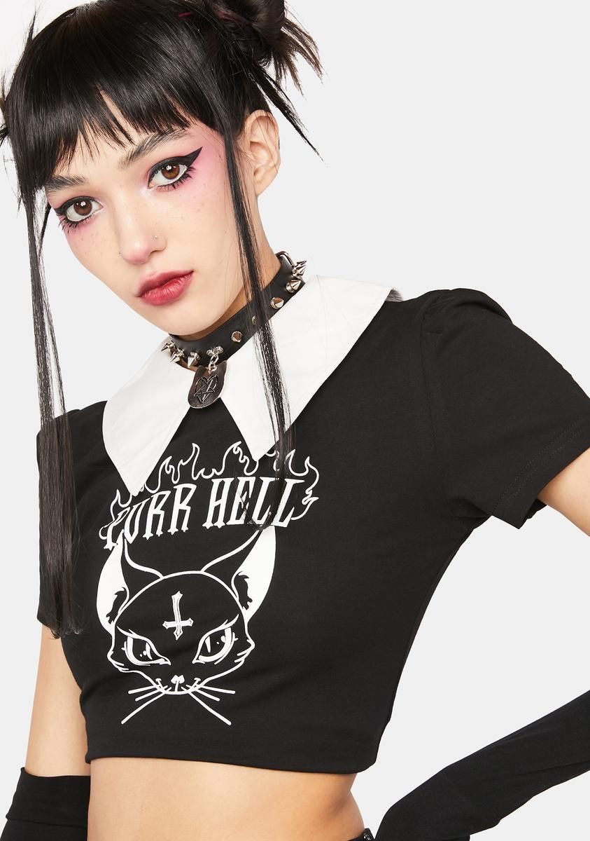 Purr Hell Crop Top sold by Dolls Kill product image thumbnail 2