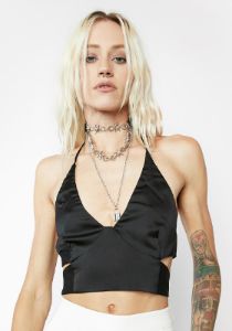 Tie Back Halter Top sold by Dolls Kill