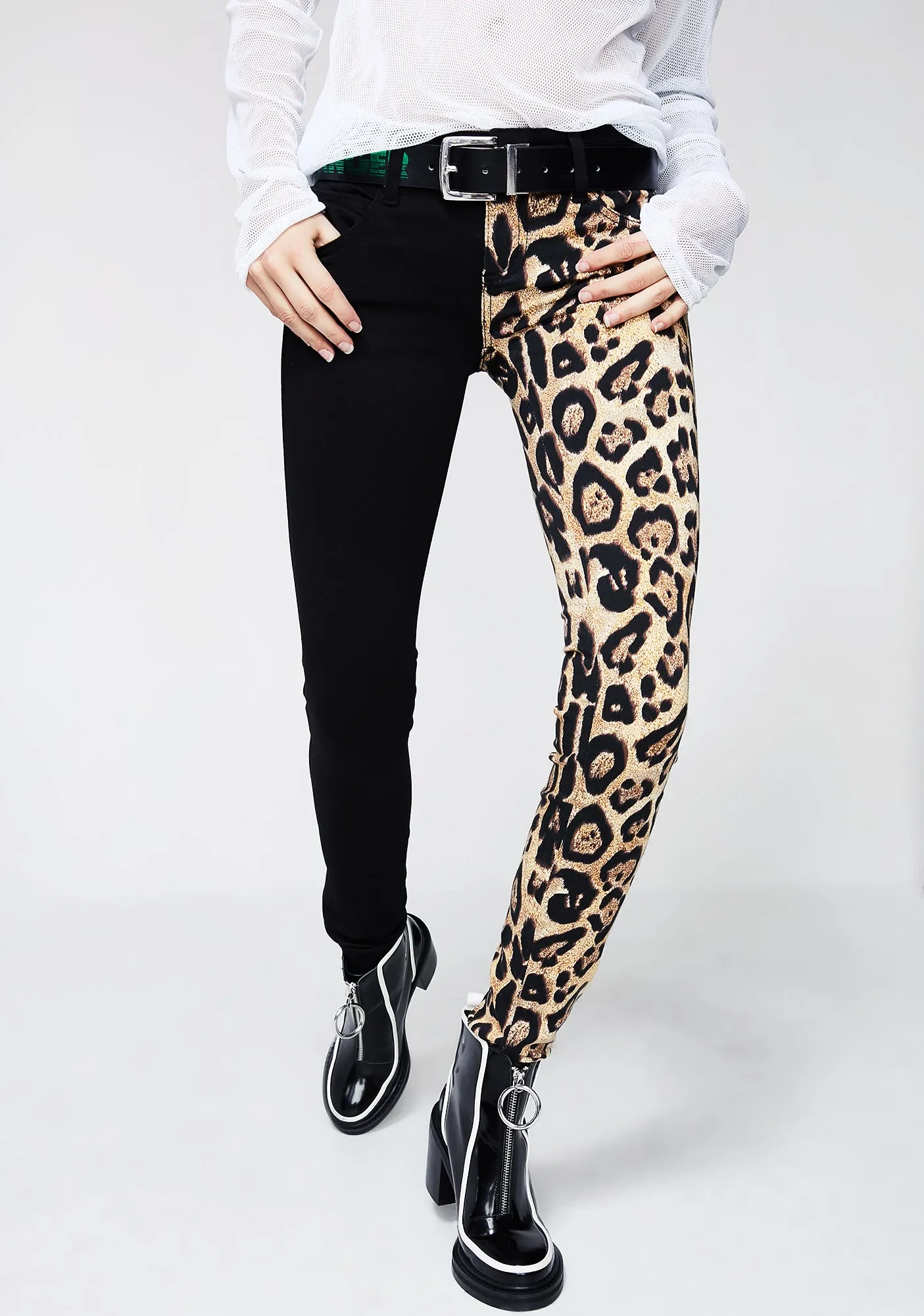 Leopard Split Leg Pants sold by Dolls Kill