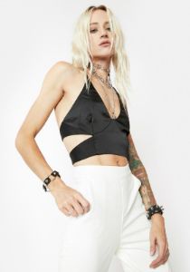 Tie Back Halter Top sold by Dolls Kill