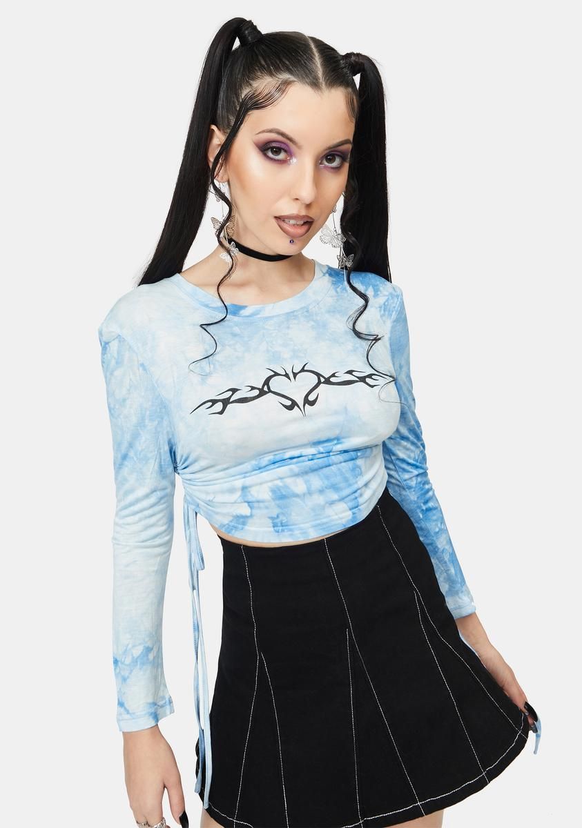 Tattoo Tie Dye Crop Top sold by Dolls Kill