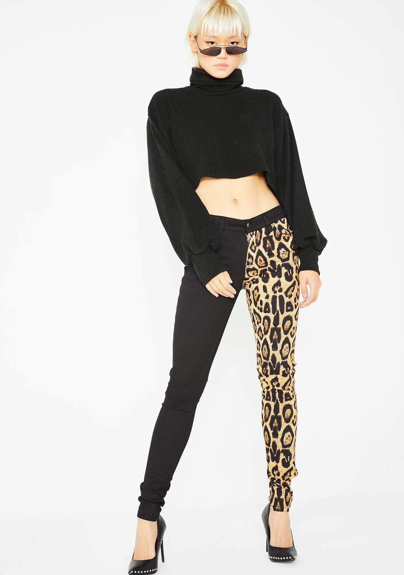 Leopard Split Leg Pants sold by Dolls Kill product image thumbnail 4