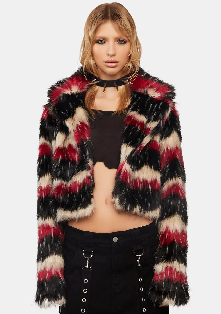 Faded Sunset Faux Fur Jacket sold by Dolls Kill