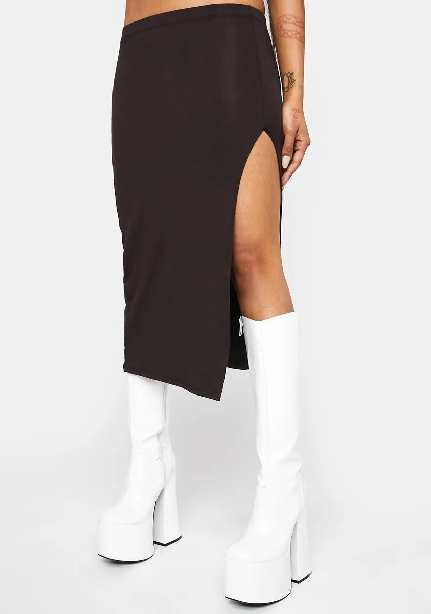 Cocoa Oh So Pretty Midi Skirt sold by Dolls Kill