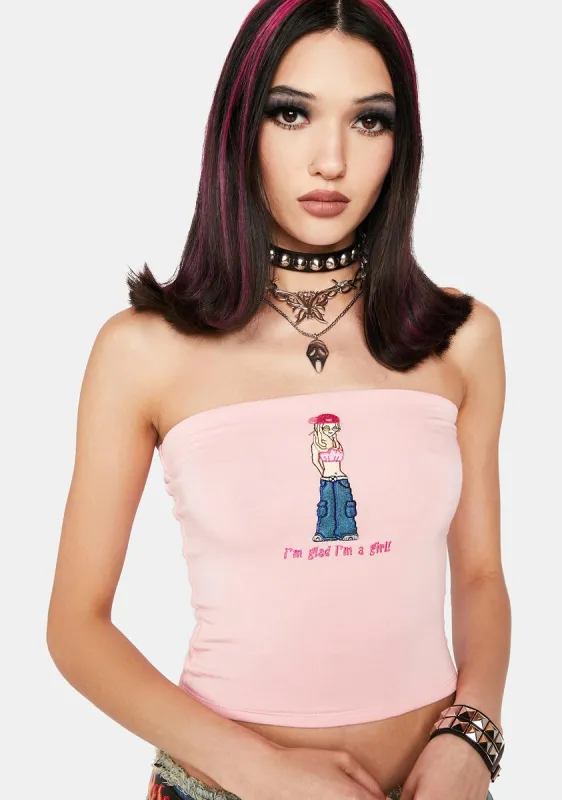 Glad To Be A Girl Tube Top sold by Dolls Kill