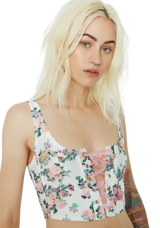 Life Of Excess Lace-Up Bustier sold by Dolls Kill