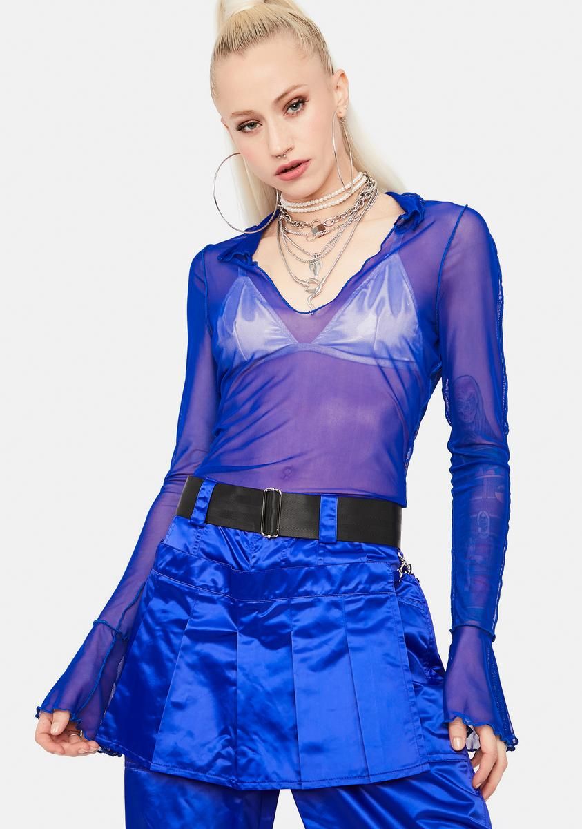 Causin' Chaos Mesh V-Neck Top sold by Dolls Kill