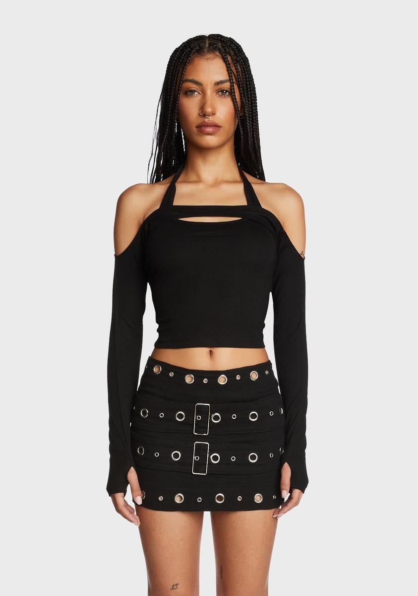 Tansy Off The Shoulder Halter Top sold by Dolls Kill