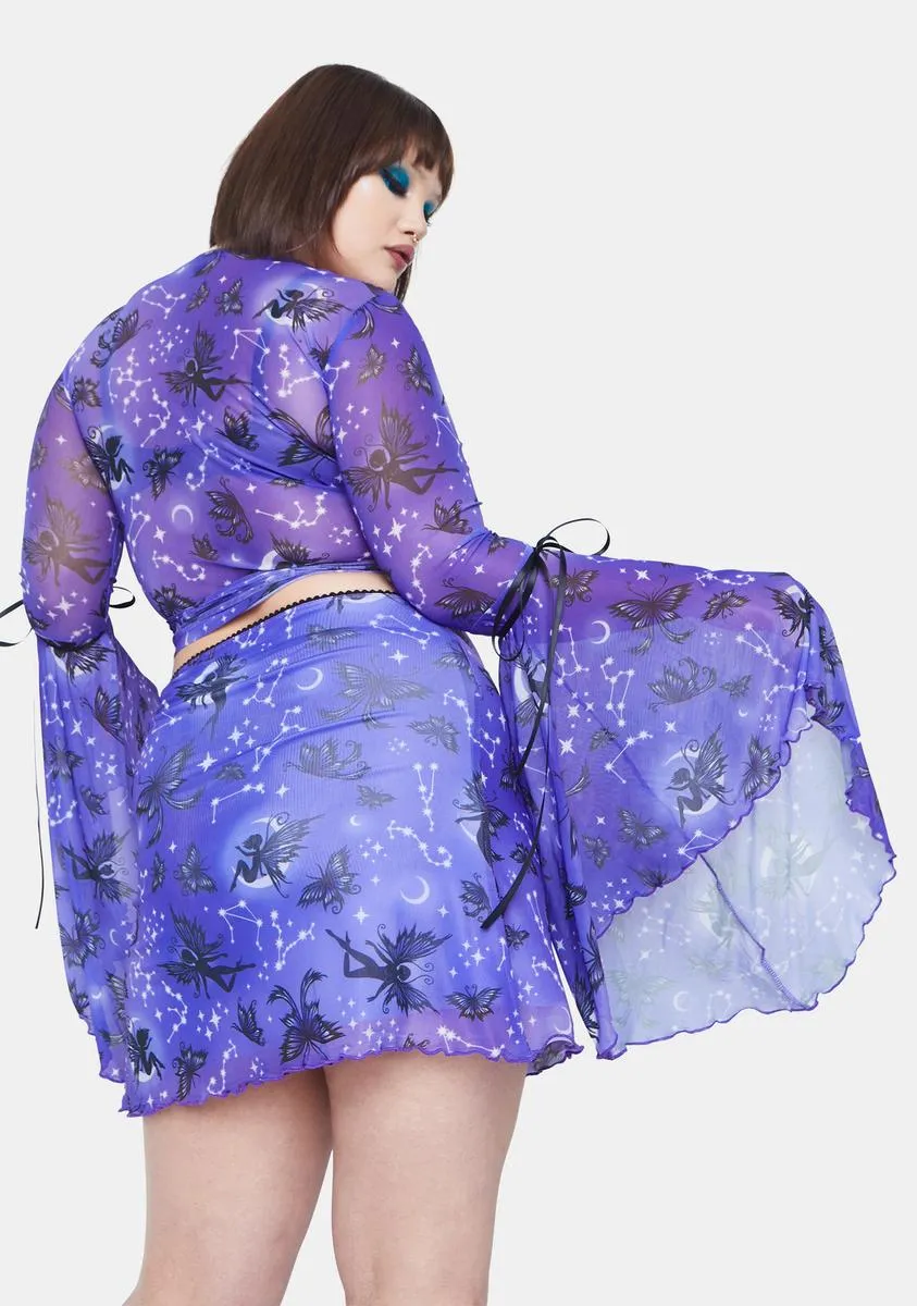 Plus Heighten Senses Goth Fairy Mesh Skirt sold by Dolls Kill product image thumbnail 4