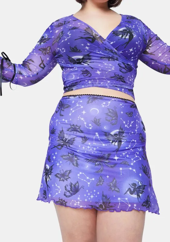 Plus Heighten Senses Goth Fairy Mesh Skirt sold by Dolls Kill