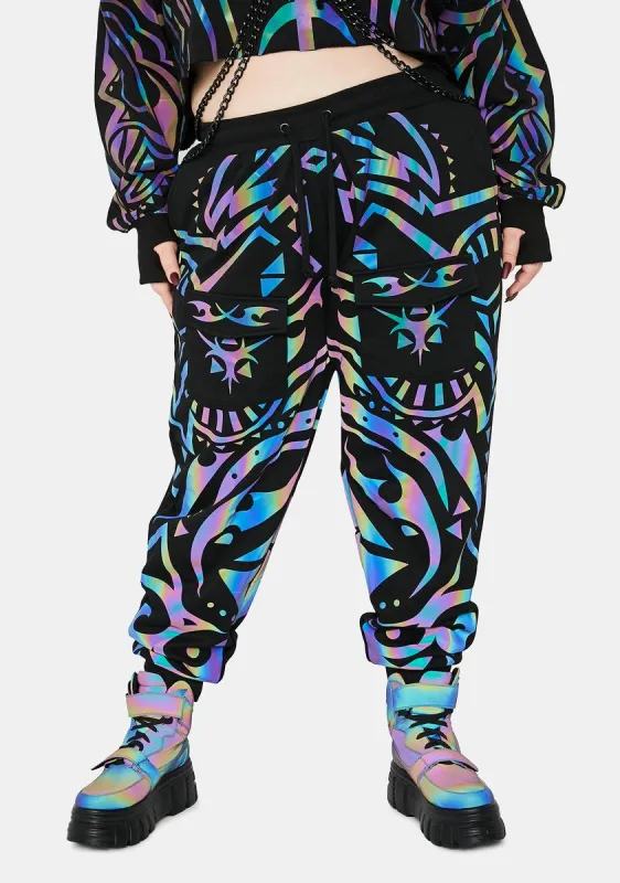 Plus Moon Labyrinth Reflective Joggers sold by Dolls Kill