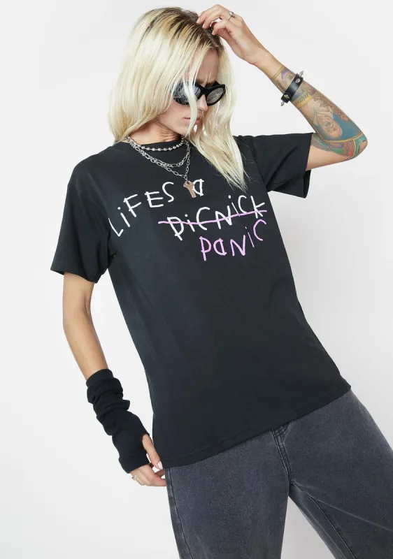Panic Graphic Tee sold by Dolls Kill