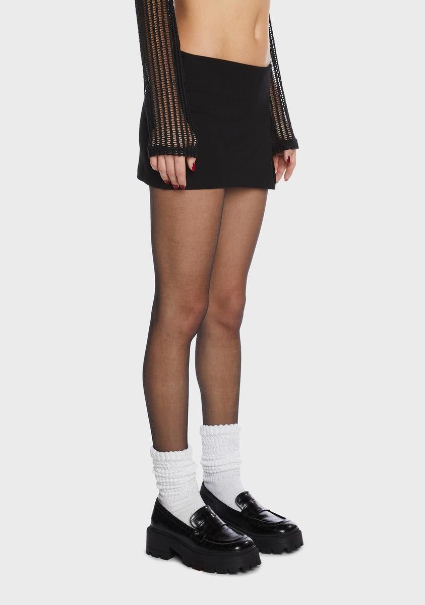 Black Slit Micro Mini Skirt sold by Dolls Kill product image thumbnail 2