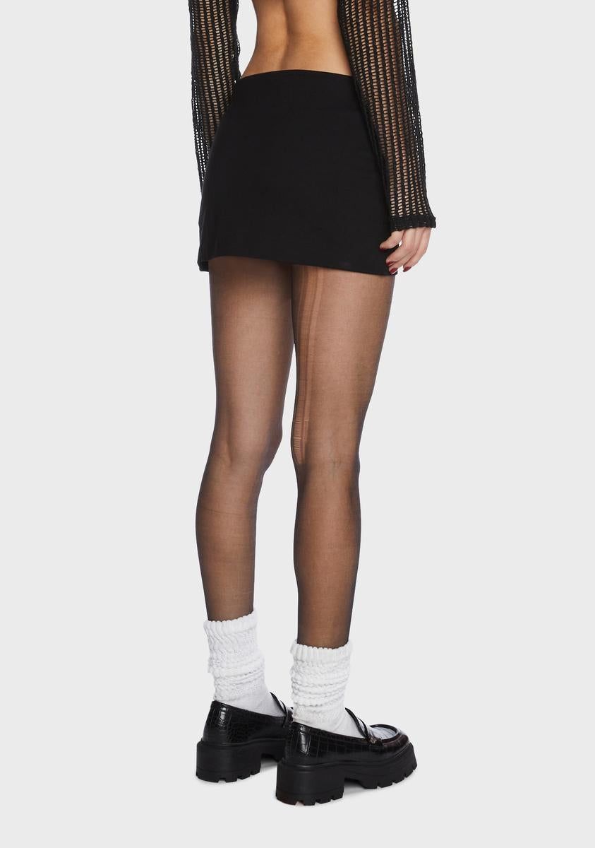 Black Slit Micro Mini Skirt sold by Dolls Kill product image thumbnail 3