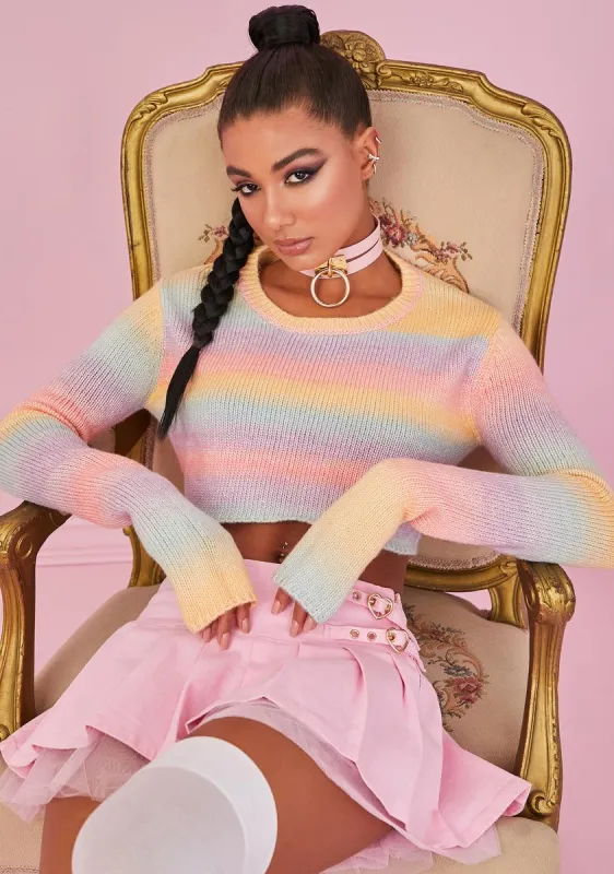 Rainbow Sadie Hawkins Striped Sweater sold by Dolls Kill