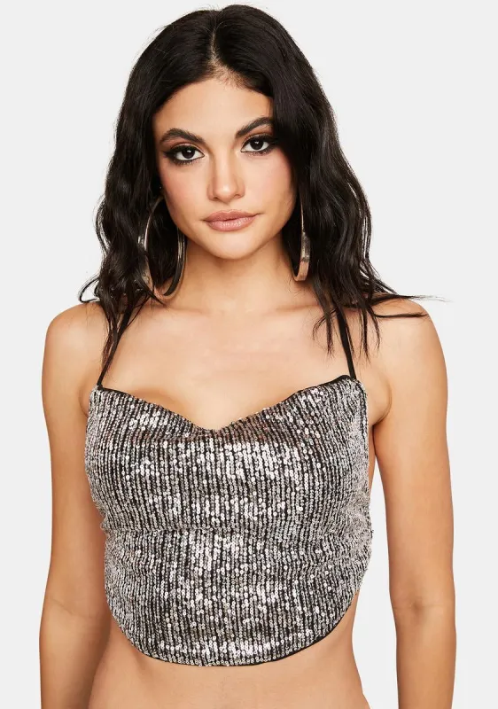Beneath The Glow Sequin Crop Top sold by Dolls Kill