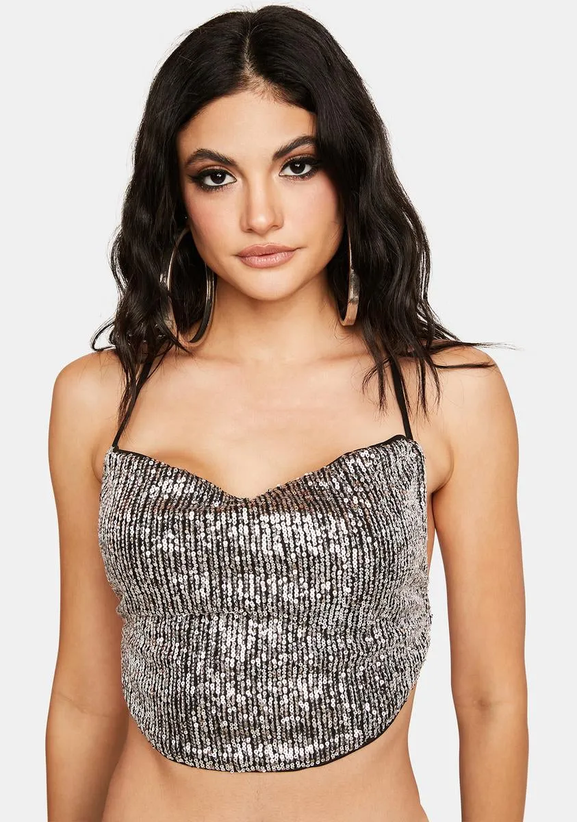 Beneath The Glow Sequin Crop Top sold by Dolls Kill