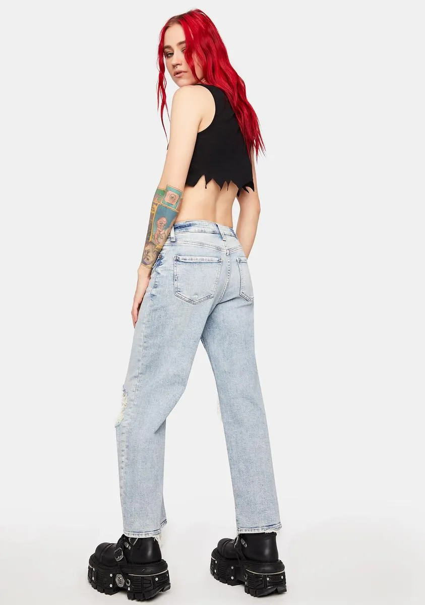 Whatever Pleaser High Rise Wide Ankle Jeans sold by Dolls Kill product image thumbnail 4
