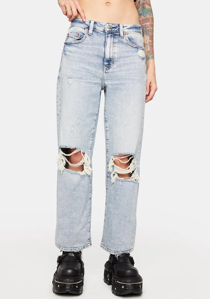 Whatever Pleaser High Rise Wide Ankle Jeans sold by Dolls Kill