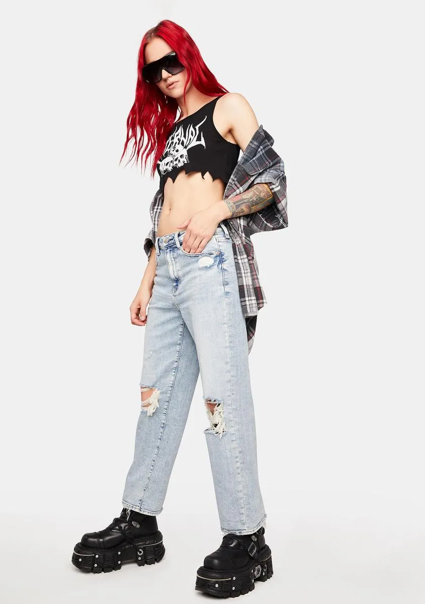 Whatever Pleaser High Rise Wide Ankle Jeans sold by Dolls Kill product image thumbnail 2